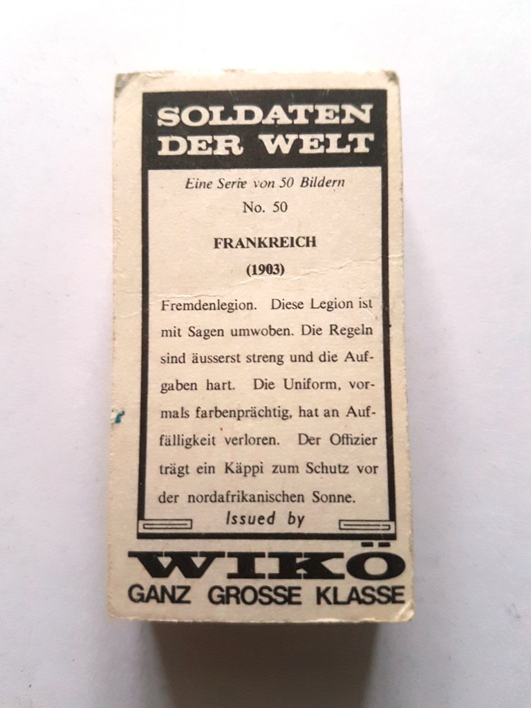 Photo of the back of these Soldaten  der Welt trade cards