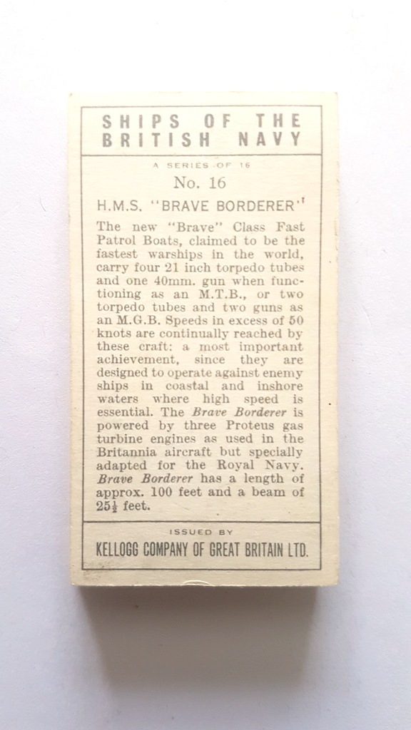 Photo of the back of these Ships of the British Navy trade cards