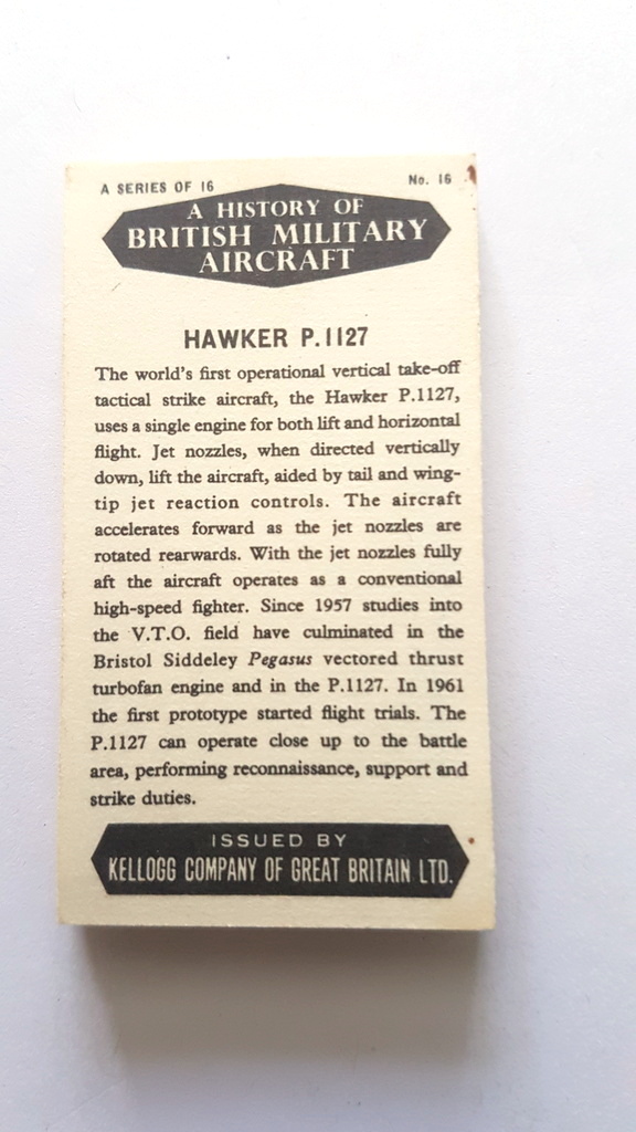 Photo of the back of these A History of British Military Aircraft trade cards