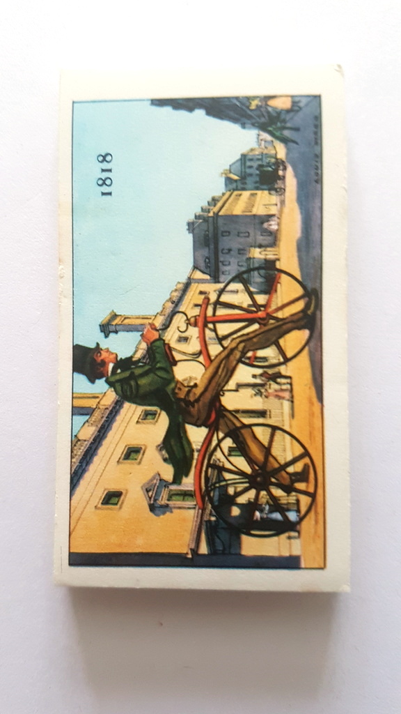Photo of the front of these The Story of the Bicycle trade cards