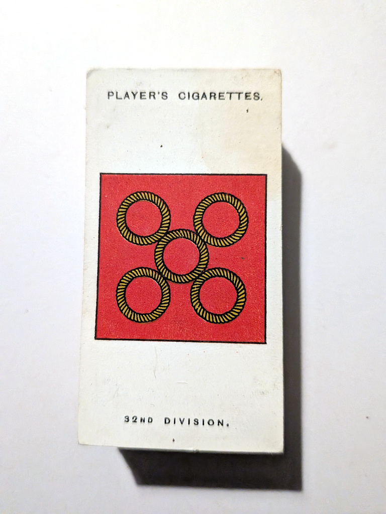 Photo of the front of these Army Corps & Divisional Signs, 1914-1918 cigarette cards