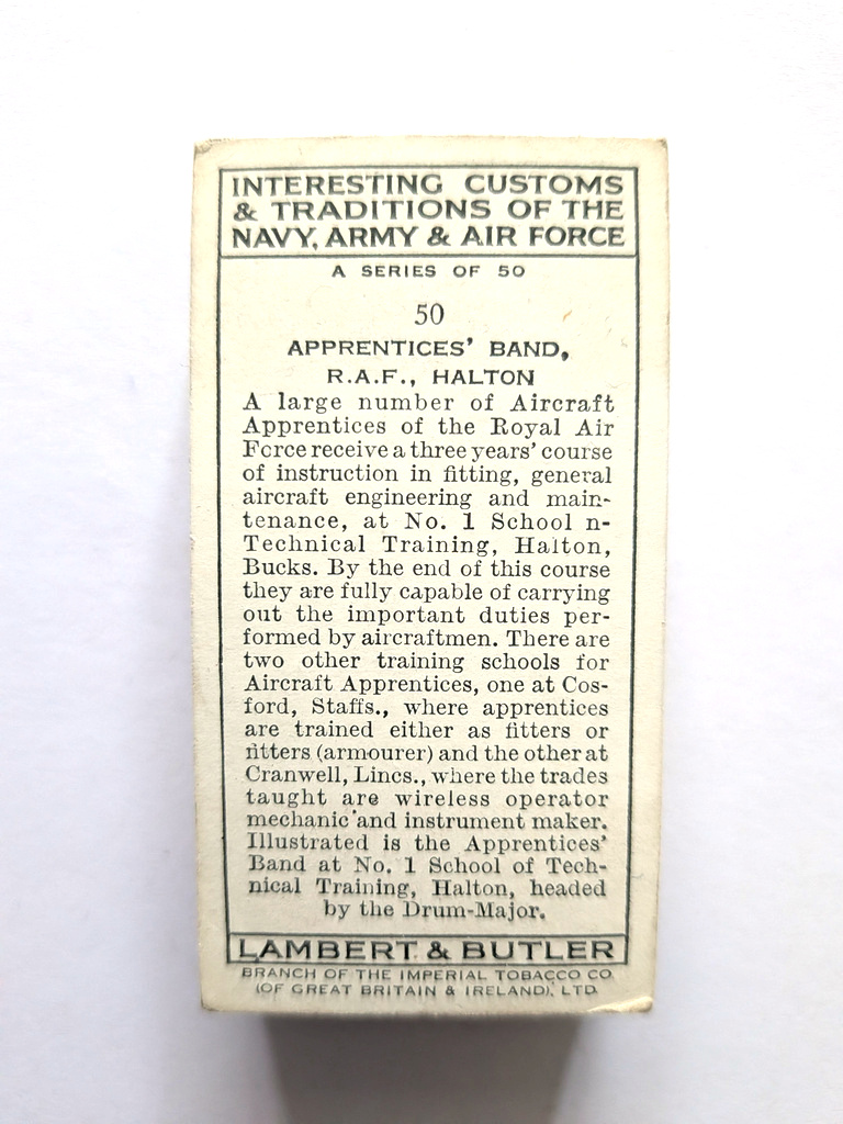 Photo of the back of these Interesting Customs and Traditions of the Navy... cigarette cards